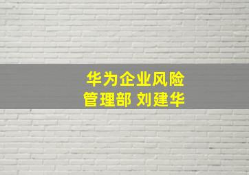 华为企业风险管理部 刘建华